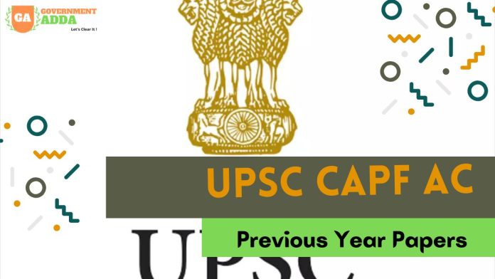 UPSC CAPF Previous Year Question Paper